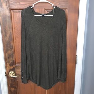 Green sweater tunic
